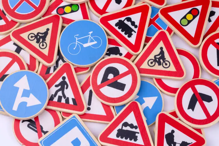 Different colored traffic signs