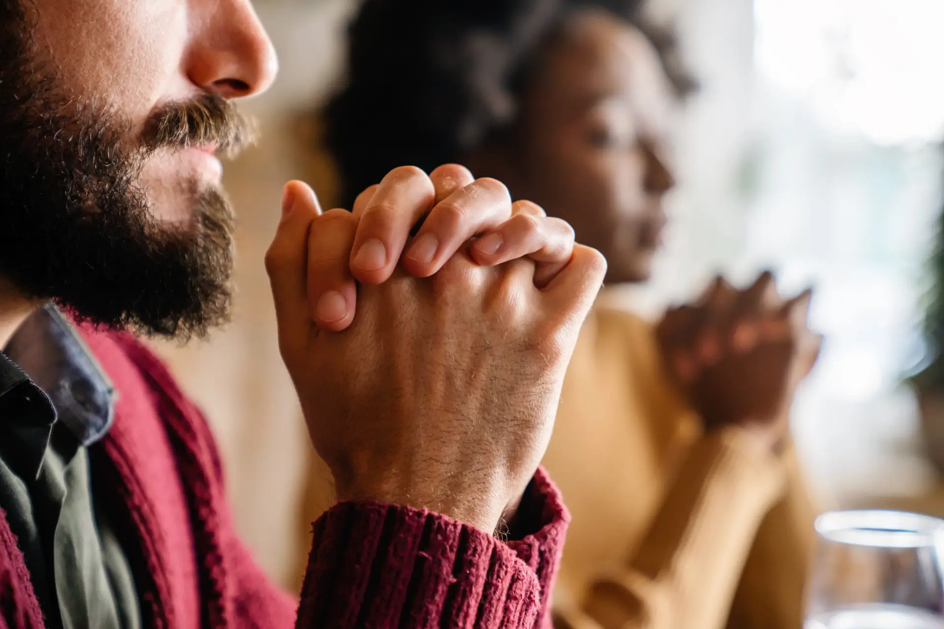 Young couple praying