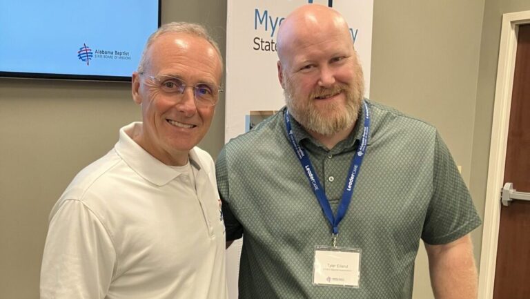 Kevin Blackwell, executive director of the Mobile Baptist Network, and Tyler Eiland of the Chilton Baptist Association